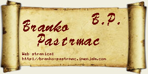 Branko Paštrmac vizit kartica